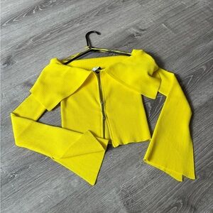 Zara Off-the-Shoulder Yellow Sweater